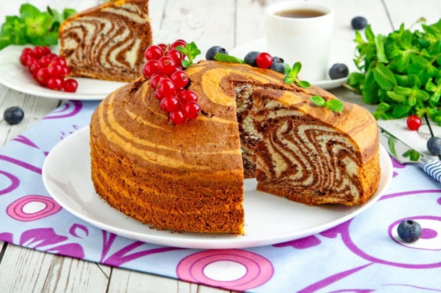 Рецепт пирога/торта Зебра пошагово с фотографиями