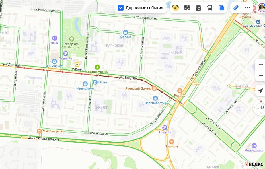 После закрытия перекрёстка у "МЕГИ" на Левобережье образовались заторы - не работают светофоры