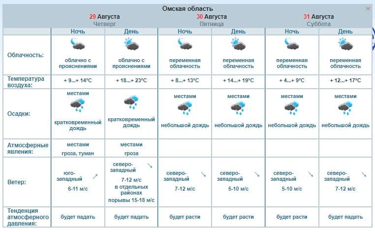 Для первого снега рано, готовим зонт - прогноз погоды в Омске до конца лета и на 1 Сентября