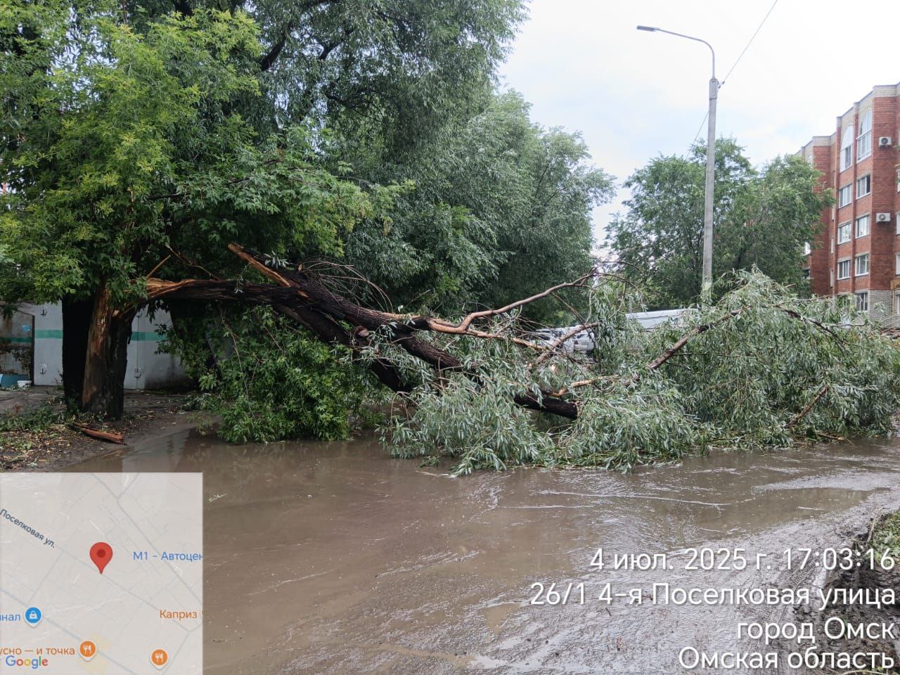 В Омске убирают последствия урагана